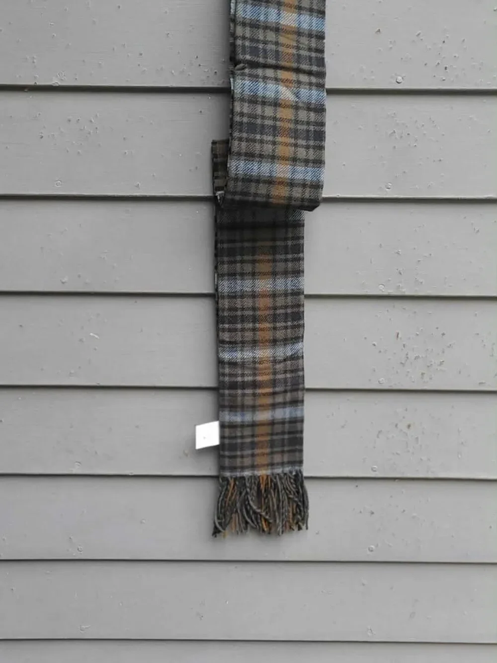 Pendleton Gray Blue Plaid 100% Wool Scarf NWT